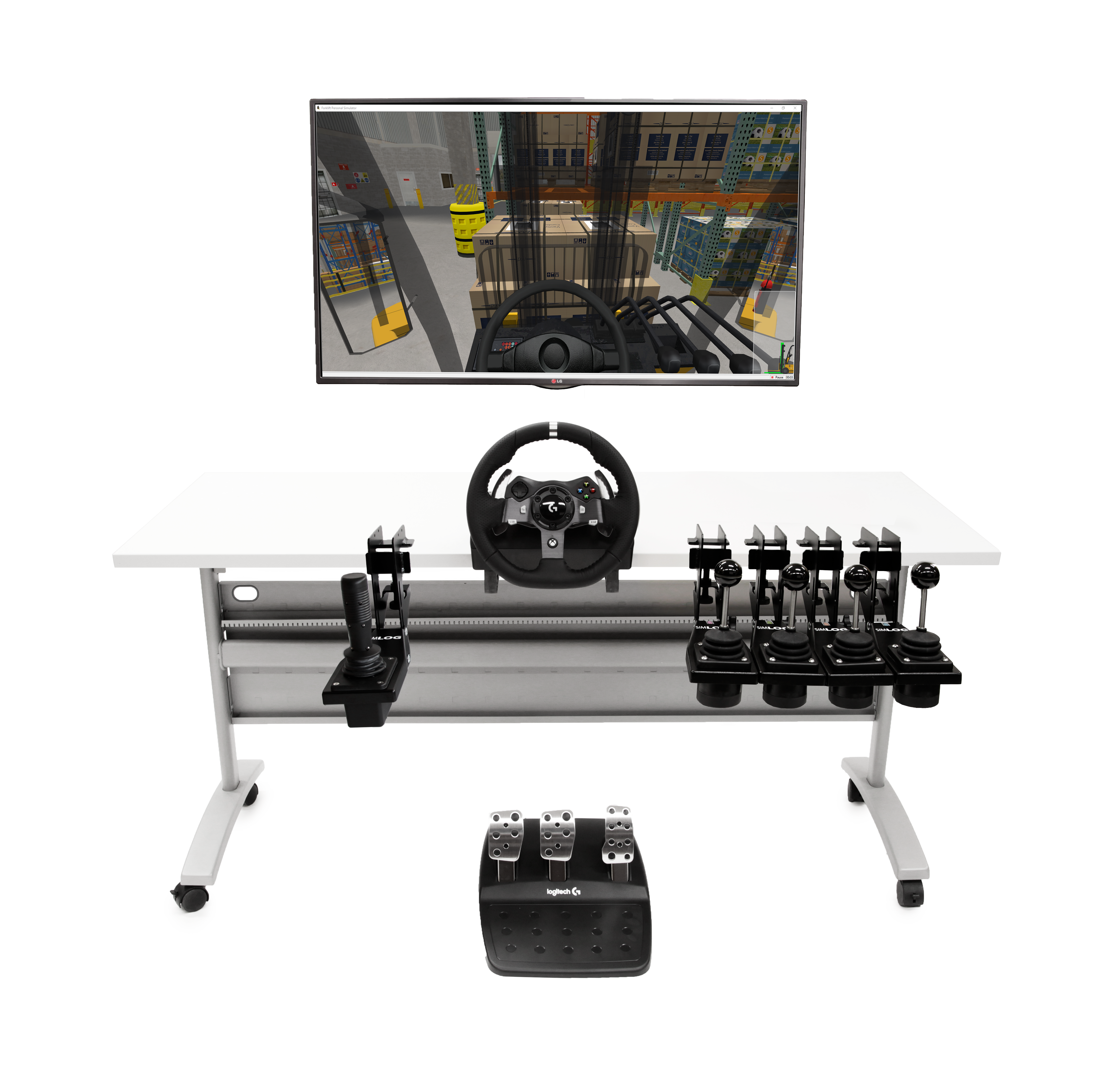 Silla de operador con controles industriales SIMLOG